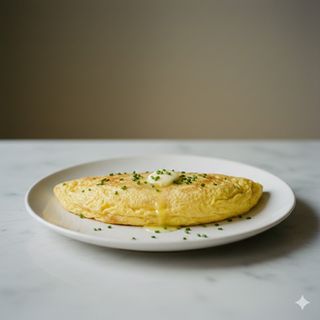 Omeletta con prosciutto cotto e formaggio
