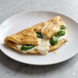 Omelette Mozzarella di bufala e basilico