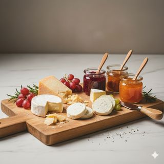 Orologio di formaggi nostrani con frutta di stagione e salse