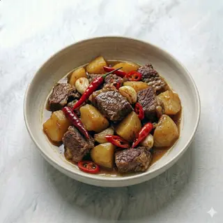 Pancetta di bovino stufato con patate