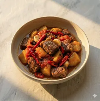 Pancetta di bovino stufato con pomodoro