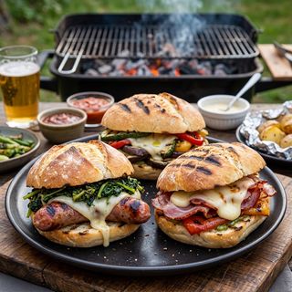 Panino vitello  alla griglia a carbone