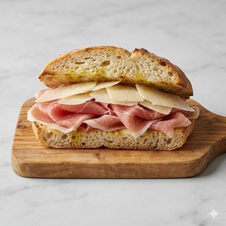 Panino con prosciutto crudo e grana