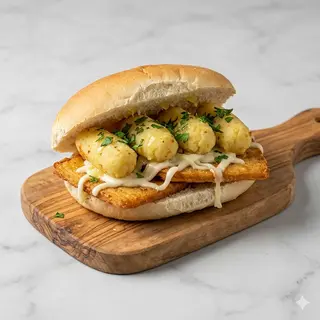 Panino con panelle e crocchette