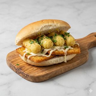 Panino con panelle e crocchette
