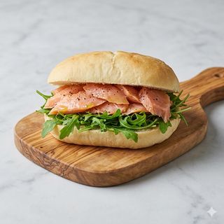 Panino con rughetta e salmone