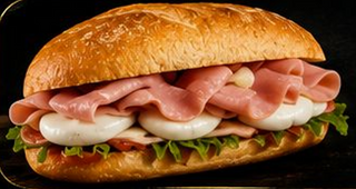 Panino prosciutto cotto e mozzarella
