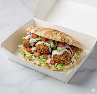 Panino vegetariano con falafel