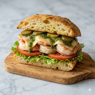 Panini ''Mio angolo''  con gamberi freschi