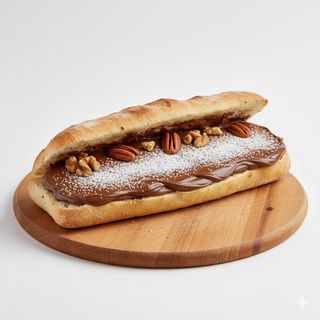 Pizza con Nutella e noci