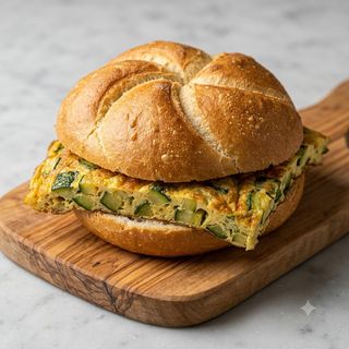 Rosetta con frittata con zucchine