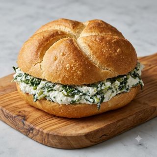 Rosetta con ricotta e cicoria