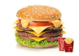 Panino triplo cheese burger - menù