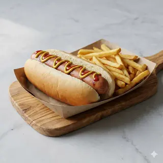 Panino wurstel e patatine