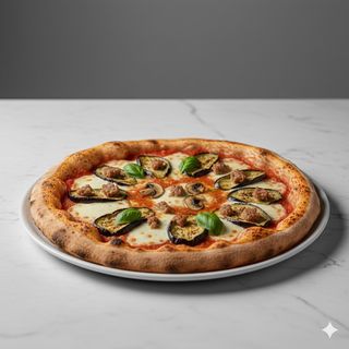 Base Margherita con parmigiana di melanzane