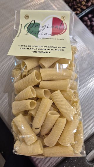 Pasta Originale Italiano Grano Duro Trafilato A Bronzo Pacchero 500 g