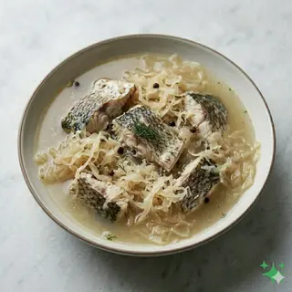 Pesce erbivora con crauti