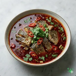 Pesce erbivora in brodo piccante