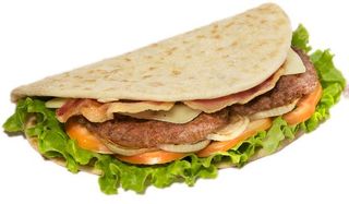 Piadina componibile con hamburger di pollo