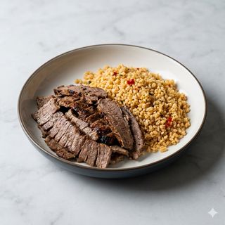 Piatto kebap con bulgur