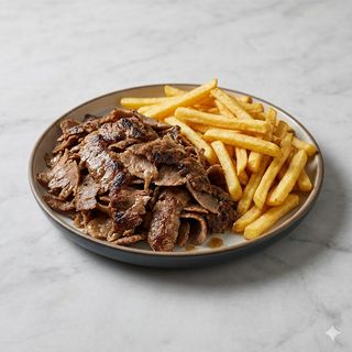 Piatto kebap con patatine