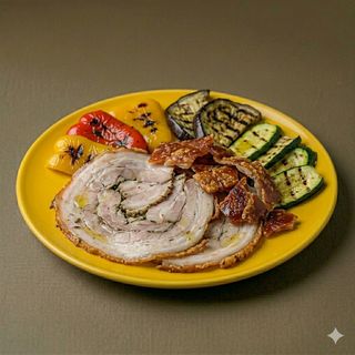 Piatto porchetta con contorno