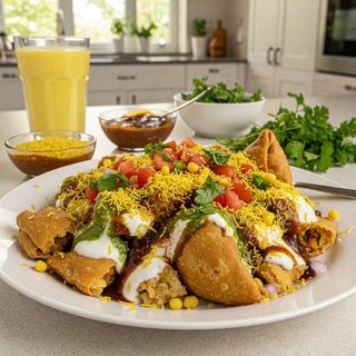 Piatto samosa chaat