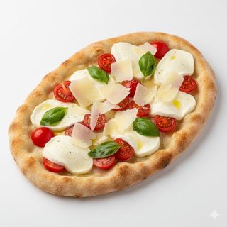 Pinza mozzarella, pomodoro e grana