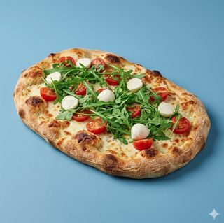 Pomodorini ciliegino, rucola e mozzarella di bufala
