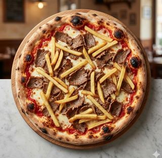Pizza kebap con patatine