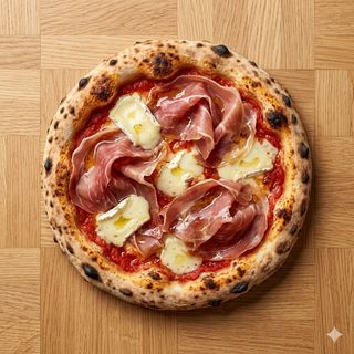Pizzella Parma 24 mesi, brie e olio tartufato