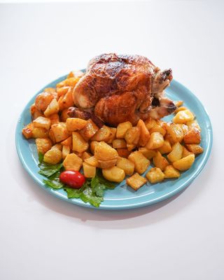 Pollo allo spiedo con patate