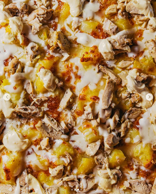 Pollo, patate e maionese mezza teglia