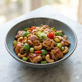 Pollo saltato con anacardi
