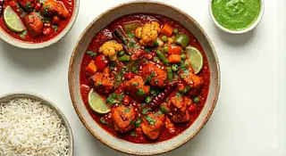 Pollo e verdure miste al curry