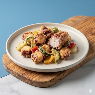 Polpo fritto e verdure