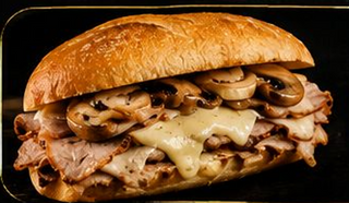 Panino porchetta, provola e funghi