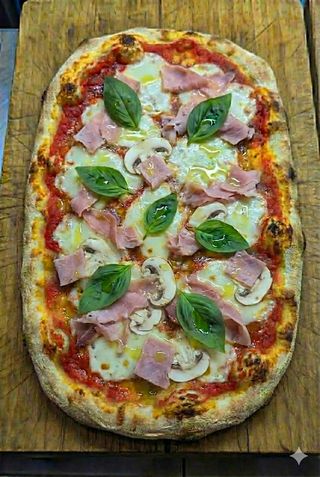 Prosciutto e funghi ¼ teglia