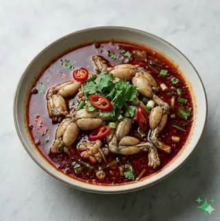 Rana bollite in brodo piccante