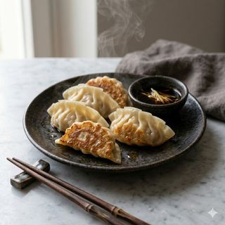 Ravioli di pollo alla piastra