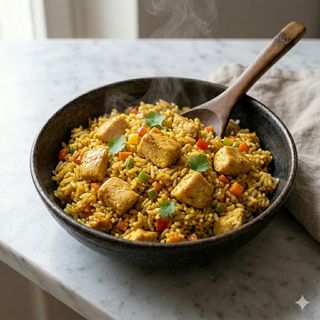 Riso con pollo al curry