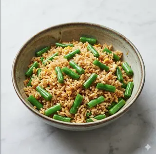Riso saltato con fagiolini