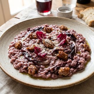 Risotto radicchio e salsiccia