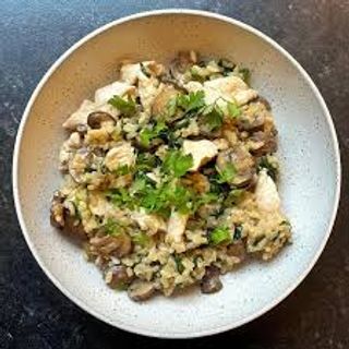 Risotto de Frango com Cogumelos Frescos