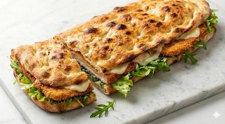 Saltimbocca cotoletta provola insalata  