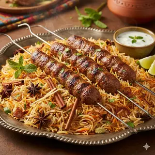 63 Seekh kebab biryani