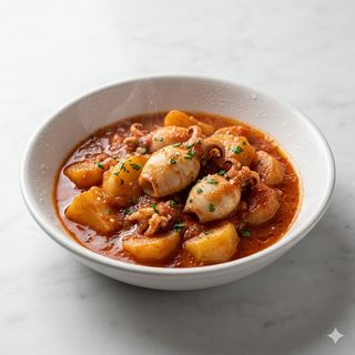 Seppie con patate e piselli