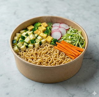 Spaghetti ramen verdure