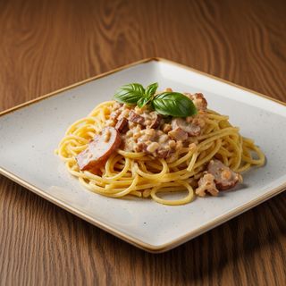 Spaghetti alla carbonara con rubia gallega