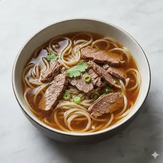 Spaghetti di manzo in brodo